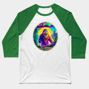 Rainbow Bigfoot Baseball T-Shirt